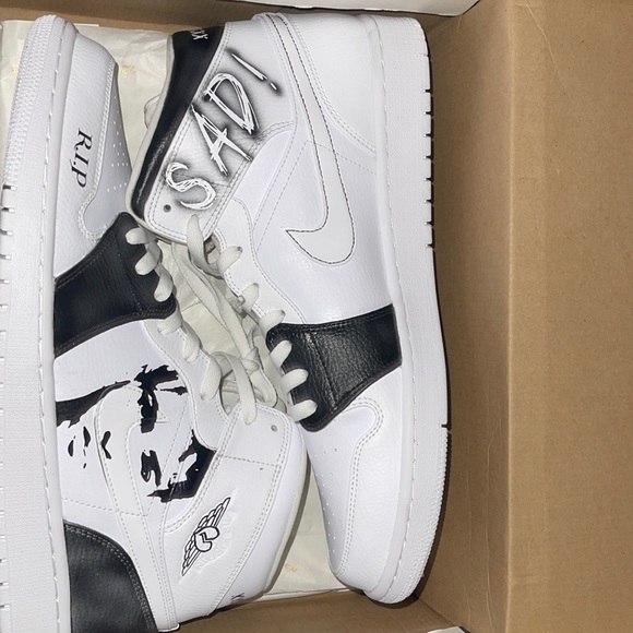Jordan Other - Black and White, Custom made Jordan Air Force 1’s (Mid) size 13’s.